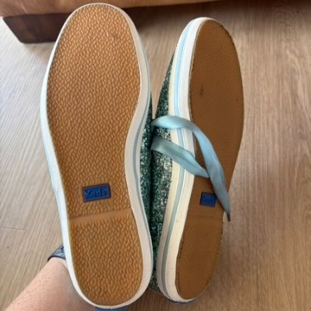 ** Keds x Kate Spade Blue Glitter Sneaker Womens 7 - Picture 7 of 8